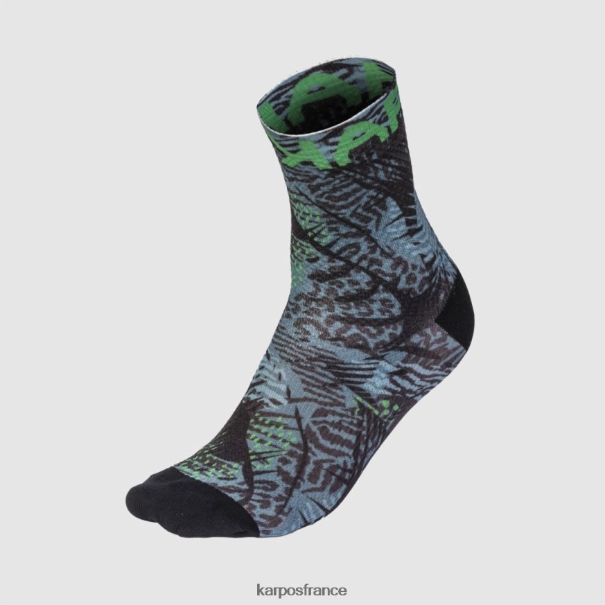 femmes Karpos gris foncé/vert fluo feu vert chaussettes 28PL68927