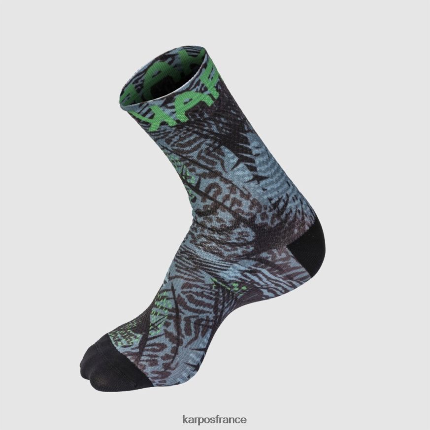 femmes Karpos gris foncé/vert fluo feu vert chaussettes 28PL68927