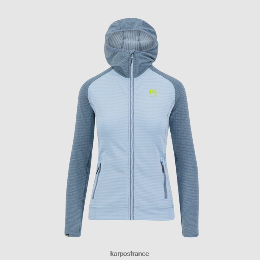 femmes Karpos aigue-marine/lac de printemps ambrizzola w sweat à capuche entièrement zippé 28PL681167