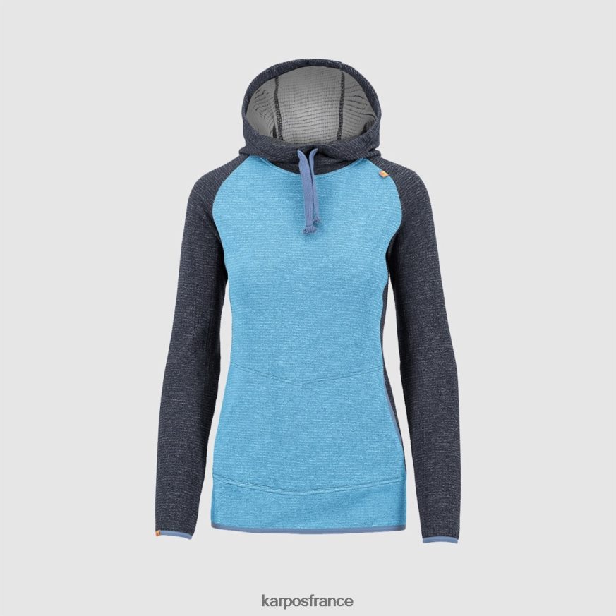 femmes Karpos atoll bleu/encre de Chine camoscio w sweat à capuche 28PL681174