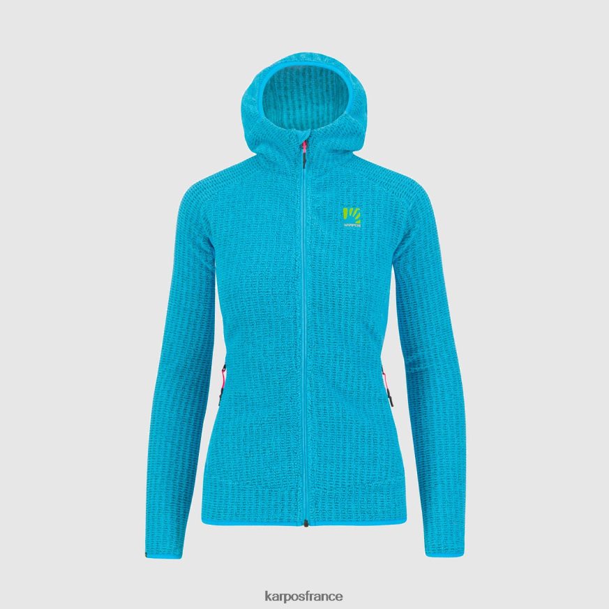 femmes Karpos atoll bleu rocchetta w sweat à capuche polaire 28PL681171