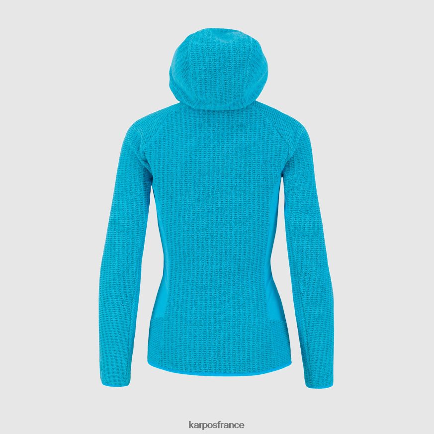 femmes Karpos atoll bleu rocchetta w sweat à capuche polaire 28PL681171