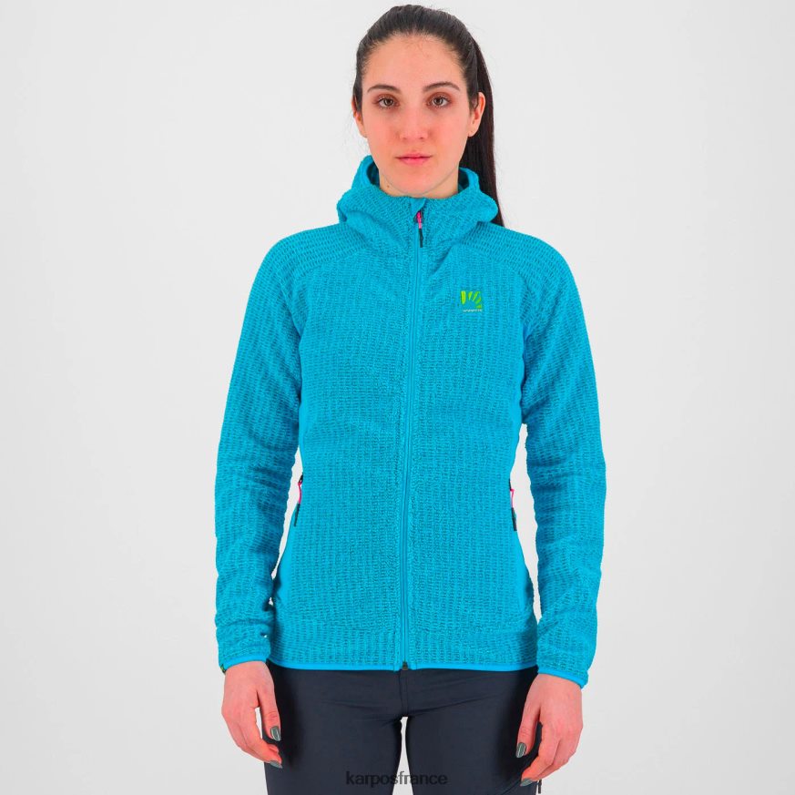 femmes Karpos atoll bleu rocchetta w sweat à capuche polaire 28PL681171