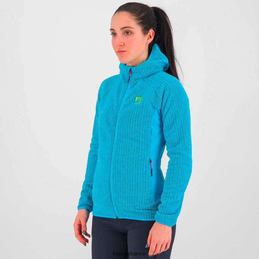 femmes Karpos atoll bleu rocchetta w sweat à capuche polaire 28PL681171