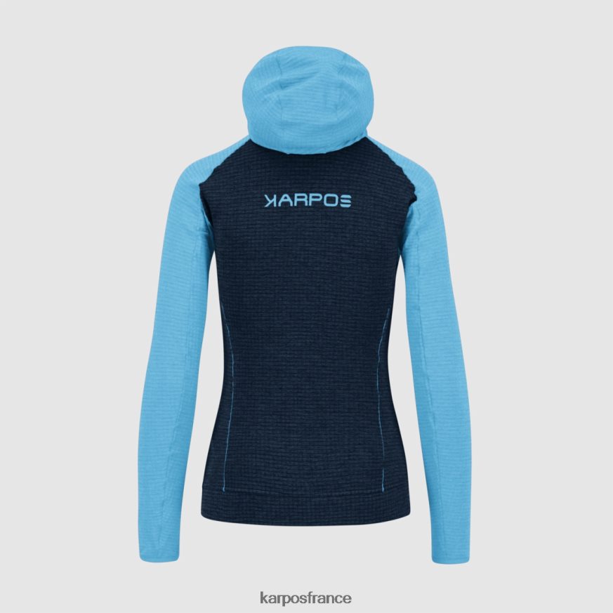 femmes Karpos capitaine du ciel/atoll bleu ambrizzola w sweat à capuche entièrement zippé 28PL681164