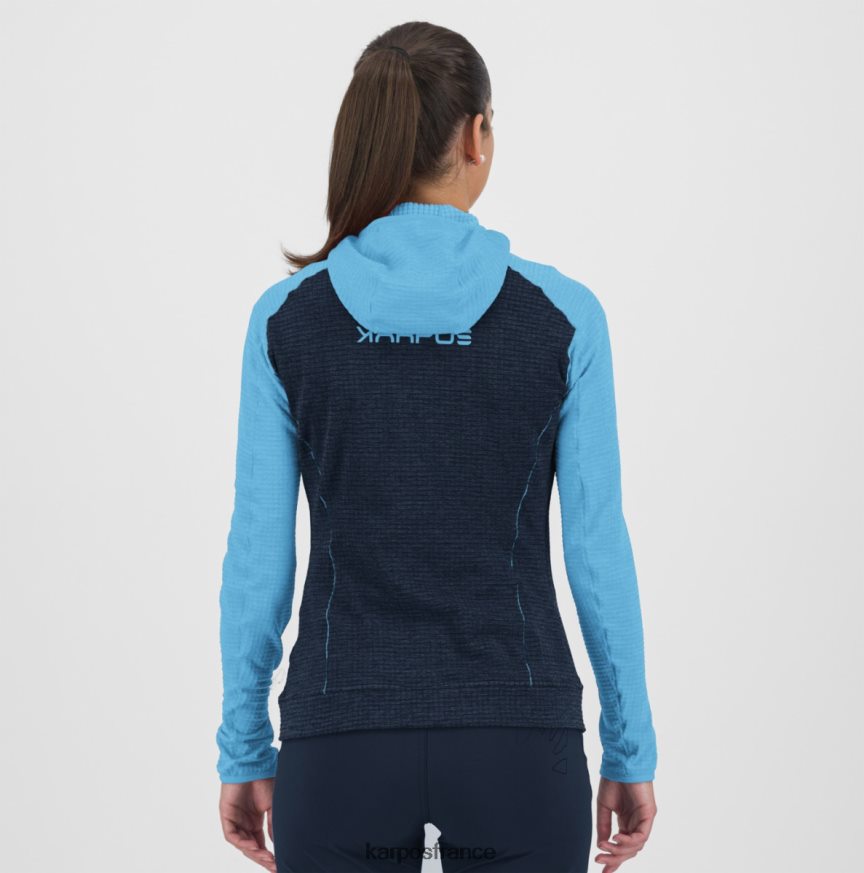 femmes Karpos capitaine du ciel/atoll bleu ambrizzola w sweat à capuche entièrement zippé 28PL681164