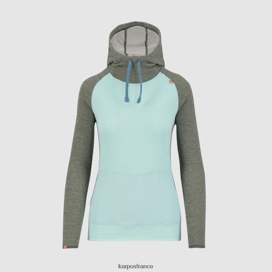 femmes Karpos ciel aqua/thym camoscio w sweat à capuche 28PL681172