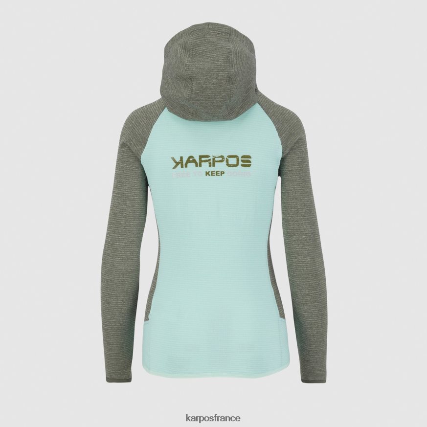 femmes Karpos ciel aqua/thym camoscio w sweat à capuche 28PL681172