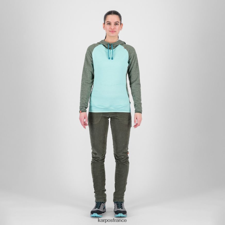 femmes Karpos ciel aqua/thym camoscio w sweat à capuche 28PL681172