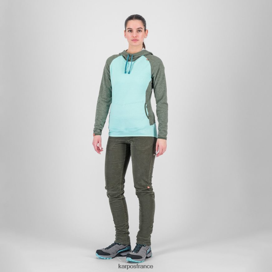 femmes Karpos ciel aqua/thym camoscio w sweat à capuche 28PL681172