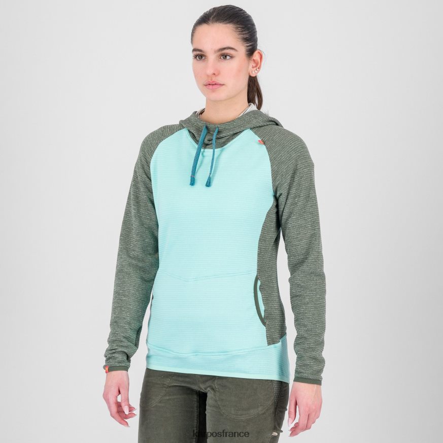 femmes Karpos ciel aqua/thym camoscio w sweat à capuche 28PL681172