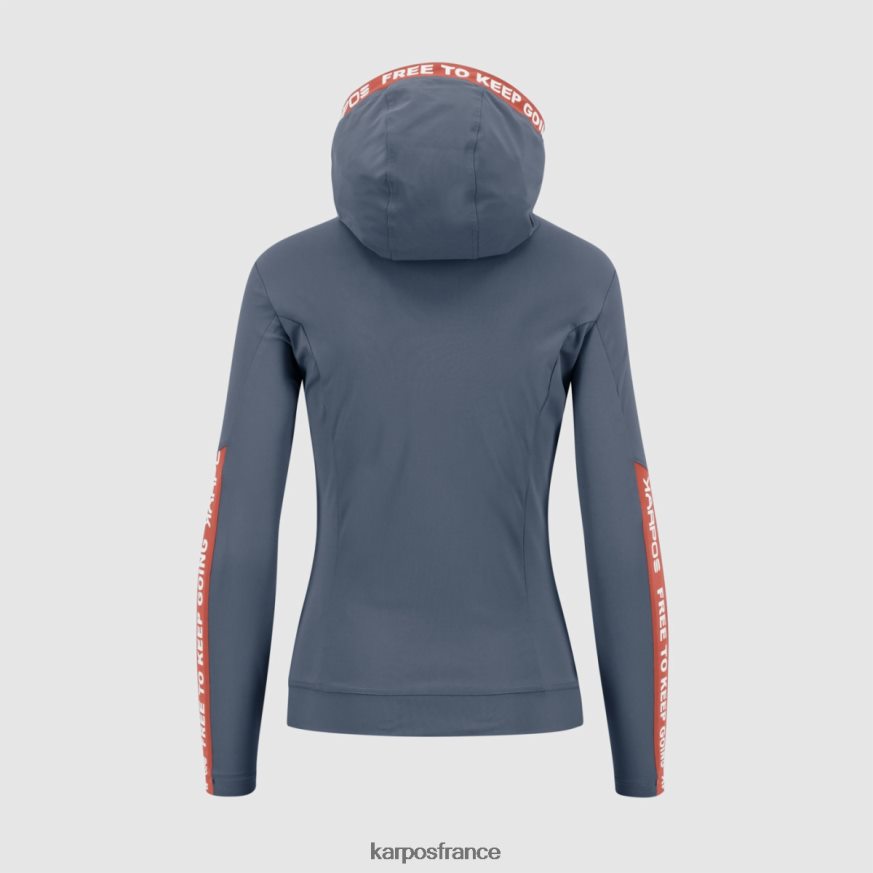 femmes Karpos indigo vintage/corail chaud easyfrizz w sweat à capuche entièrement zippé 28PL681143