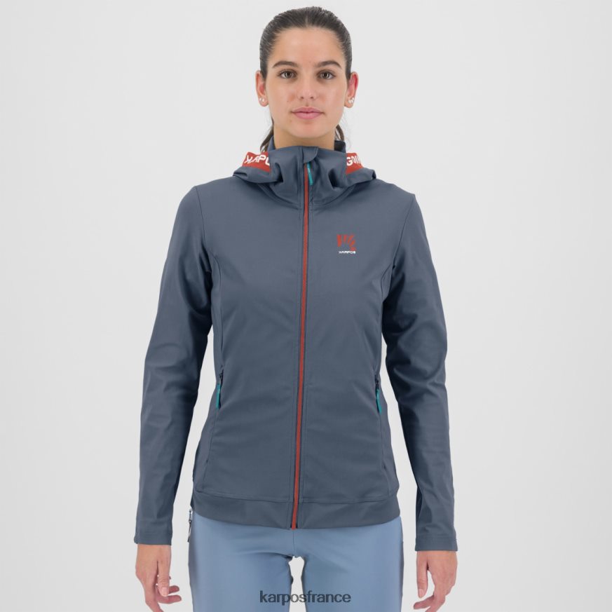 femmes Karpos indigo vintage/corail chaud easyfrizz w sweat à capuche entièrement zippé 28PL681143