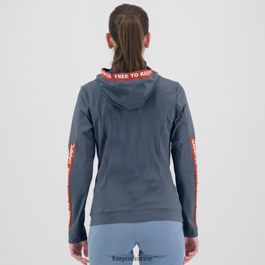 femmes Karpos indigo vintage/corail chaud easyfrizz w sweat à capuche entièrement zippé 28PL681143
