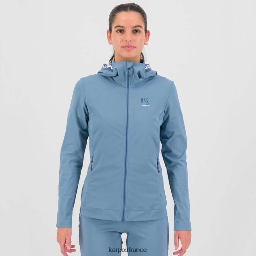 femmes Karpos lac printanier/indigo vintage easyfrizz w sweat à capuche entièrement zippé 28PL681145