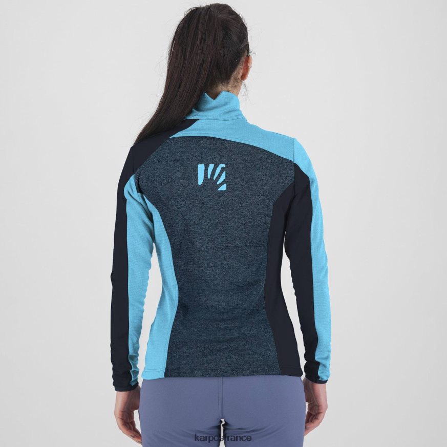 femmes Karpos minuit/atoll bleu/vulcain federa demi-zip avec polaire 28PL681202
