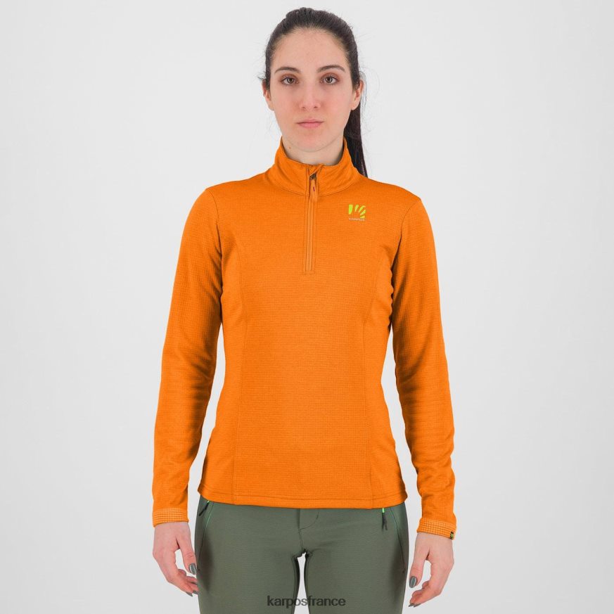 femmes Karpos orange vif pizzocco avec demi-zip 28PL681205