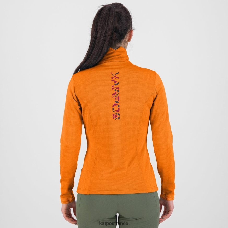 femmes Karpos orange vif pizzocco avec demi-zip 28PL681205
