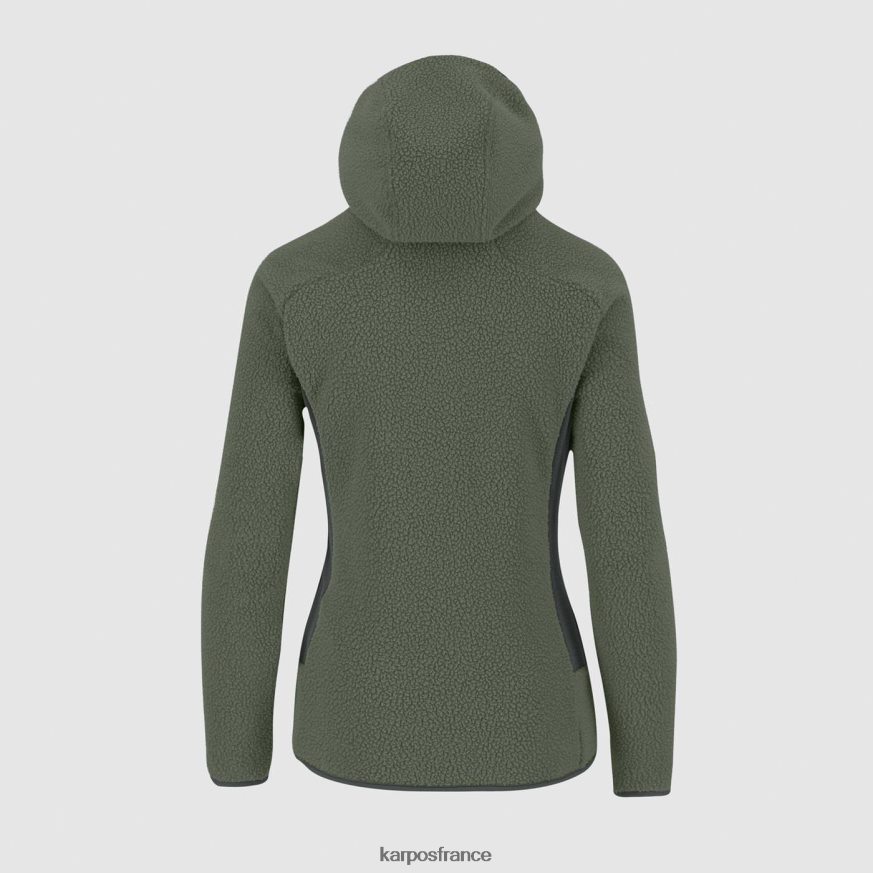 femmes Karpos sable noir/thym Sweat à capuche des années 80 avec polaire 28PL681113