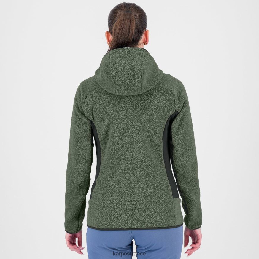 femmes Karpos sable noir/thym Sweat à capuche des années 80 avec polaire 28PL681113