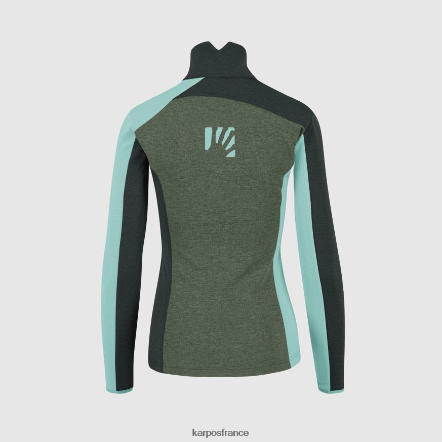 femmes Karpos thym/sable noir/ciel aqua federa demi-zip avec polaire 28PL681204