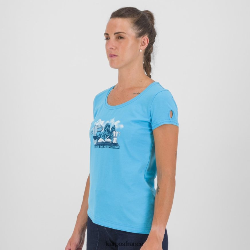 femmes Karpos atoll bleu anémone evo w t-shirt 28PL681361