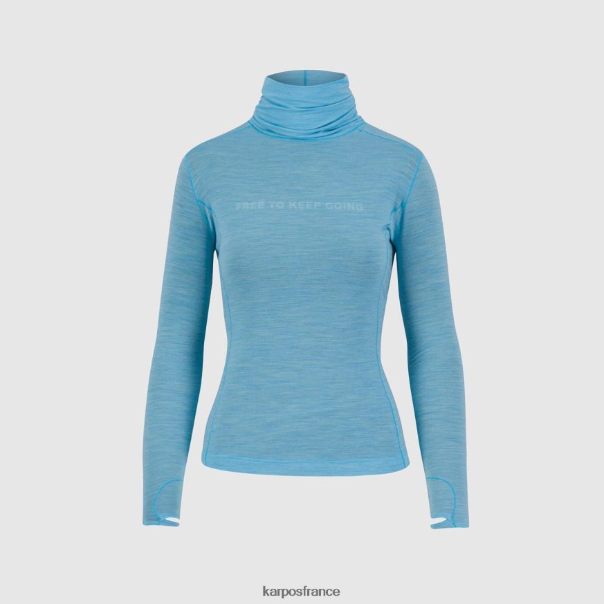 femmes Karpos atoll bleu easyfrizz merino w jersey ml 28PL681233