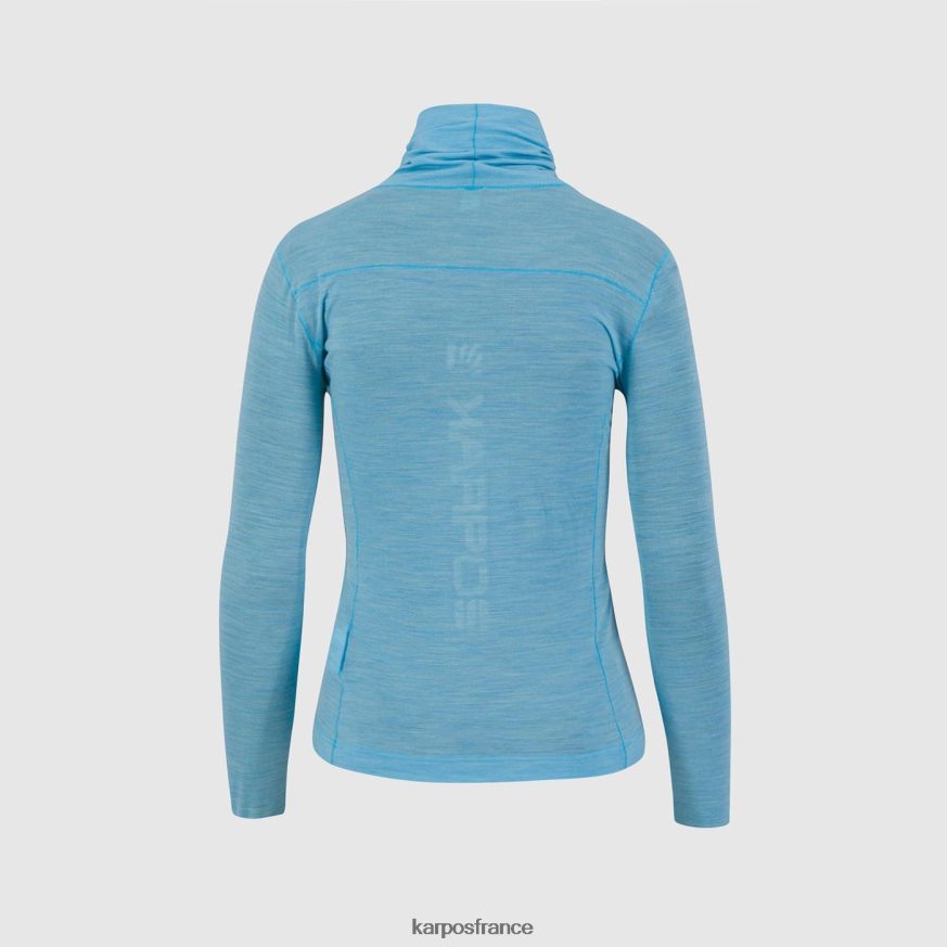 femmes Karpos atoll bleu easyfrizz merino w jersey ml 28PL681233