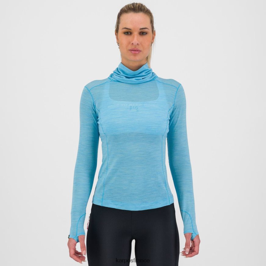 femmes Karpos atoll bleu easyfrizz merino w jersey ml 28PL681233