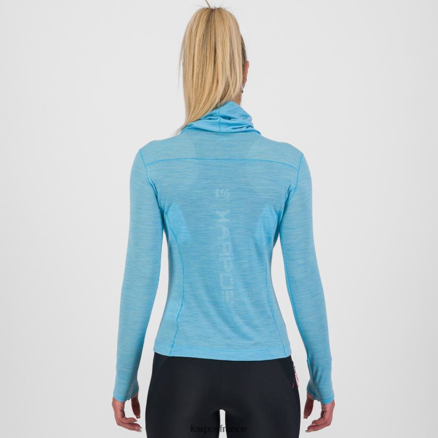 femmes Karpos atoll bleu easyfrizz merino w jersey ml 28PL681233