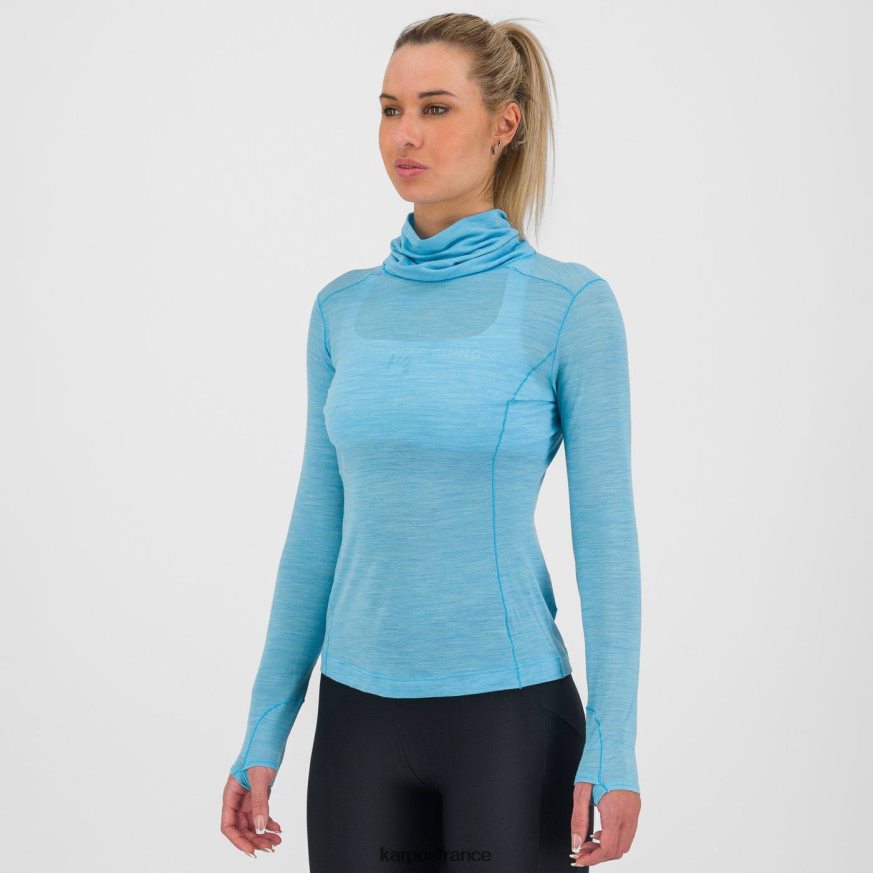 femmes Karpos atoll bleu easyfrizz merino w jersey ml 28PL681233
