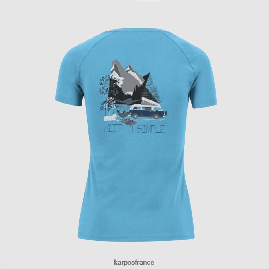 femmes Karpos atoll bleu genzianella w t-shirt 28PL681369
