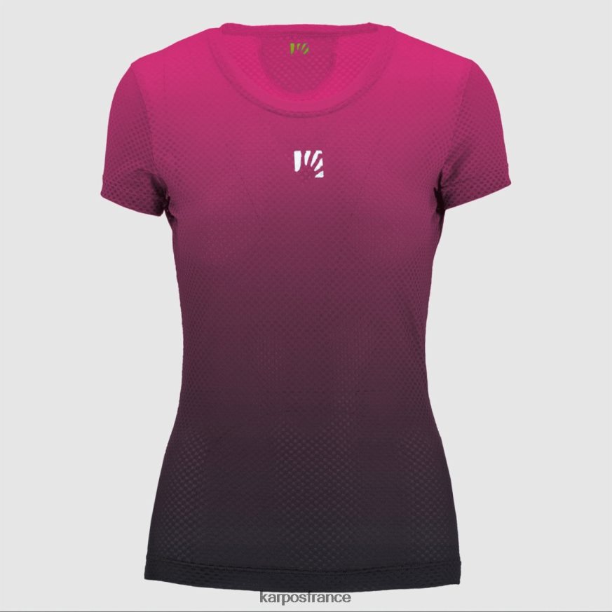 femmes Karpos bleu dégradé/cabaret t-shirt verve mesh 28PL681317