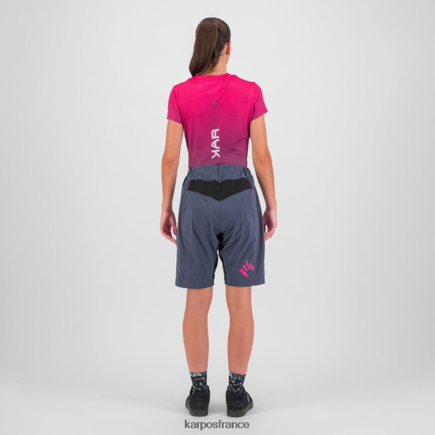 femmes Karpos bleu dégradé/cabaret t-shirt verve mesh 28PL681317