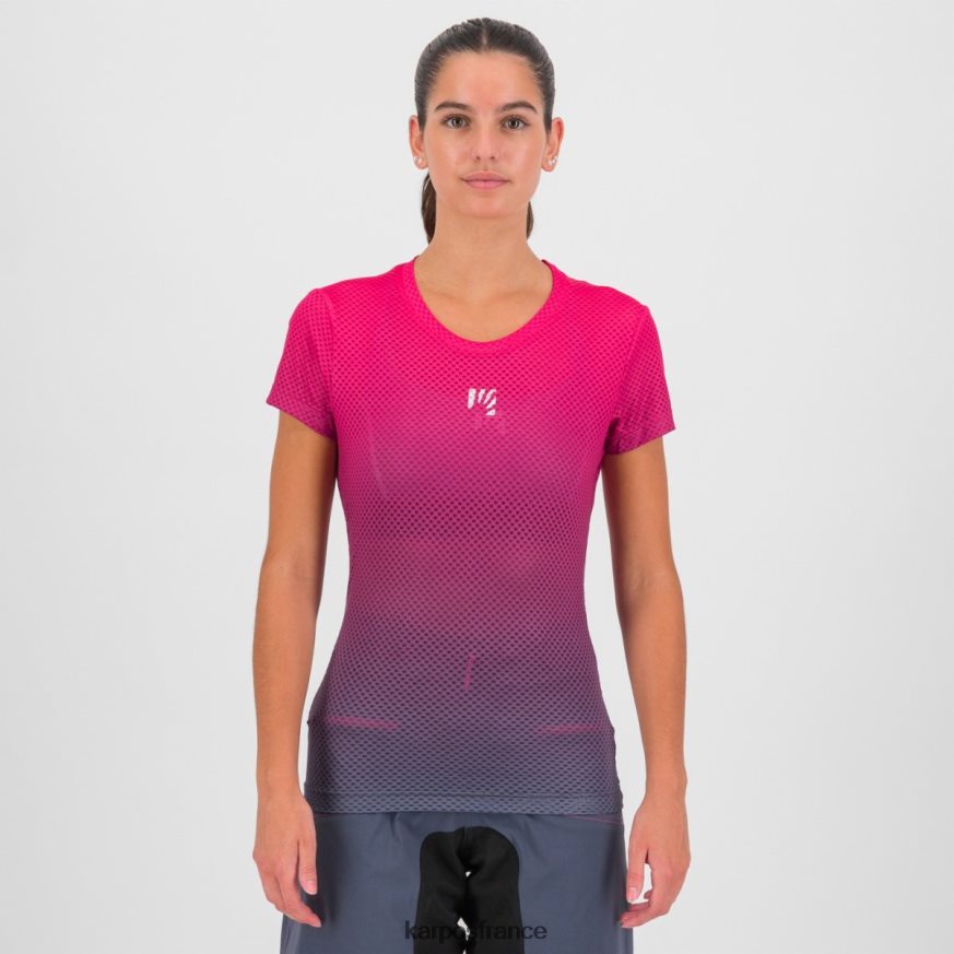 femmes Karpos bleu dégradé/cabaret t-shirt verve mesh 28PL681317