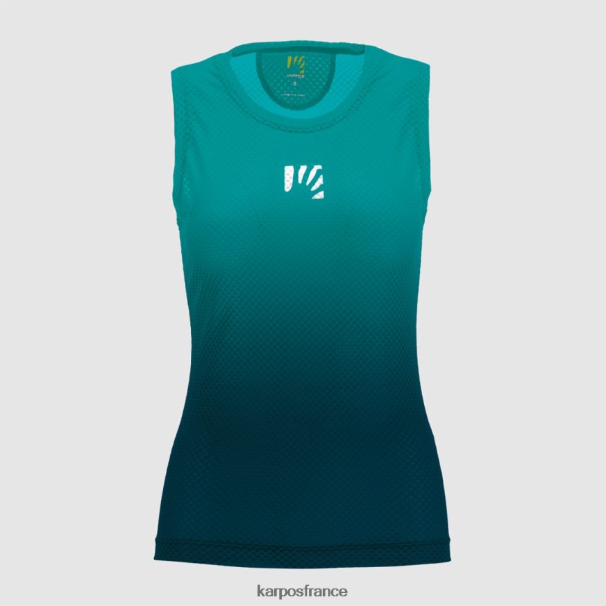 femmes Karpos bleu marocain/oiseau bleu verve mesh sans manches 28PL681353