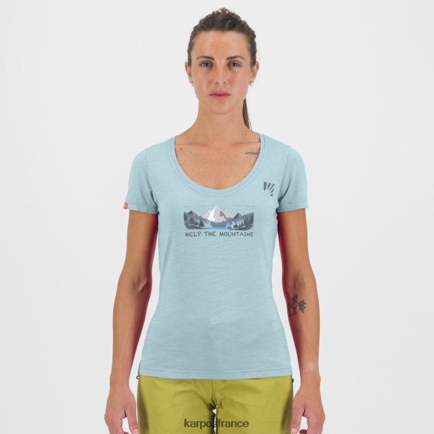femmes Karpos bleu vert ambretta w t-shirt 28PL681320
