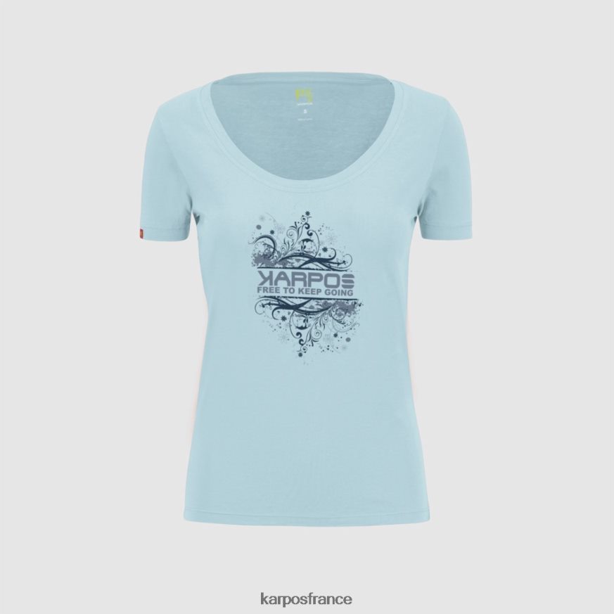femmes Karpos bleu vert crocus avec t-shirt 28PL681332