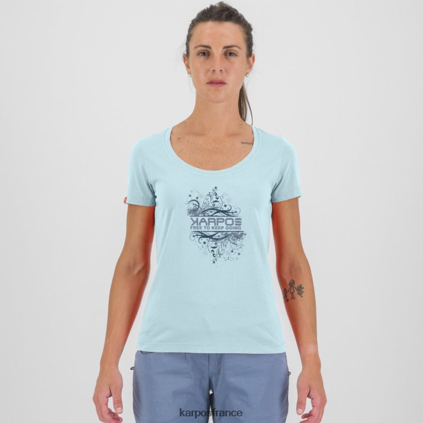 femmes Karpos bleu vert crocus avec t-shirt 28PL681332