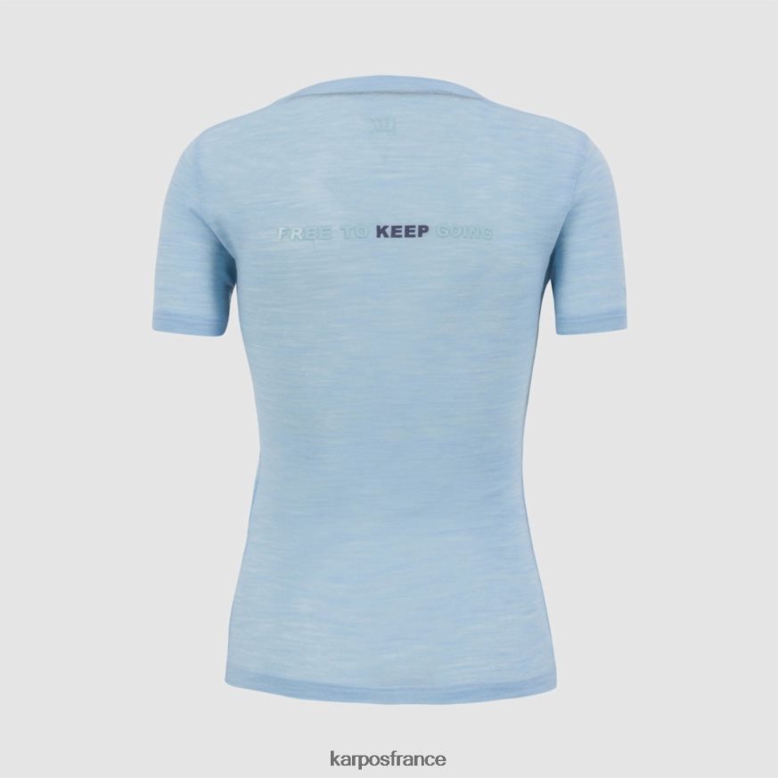 femmes Karpos bleu vert t-shirt coppolo mérinos w 28PL681242