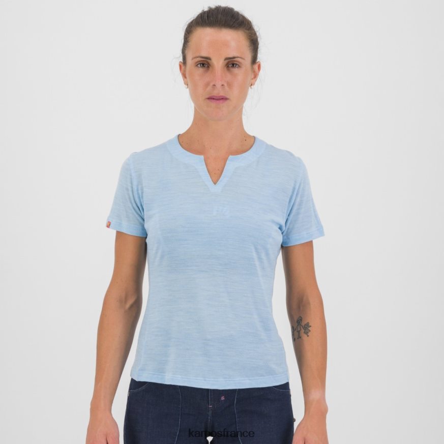 femmes Karpos bleu vert t-shirt coppolo mérinos w 28PL681242