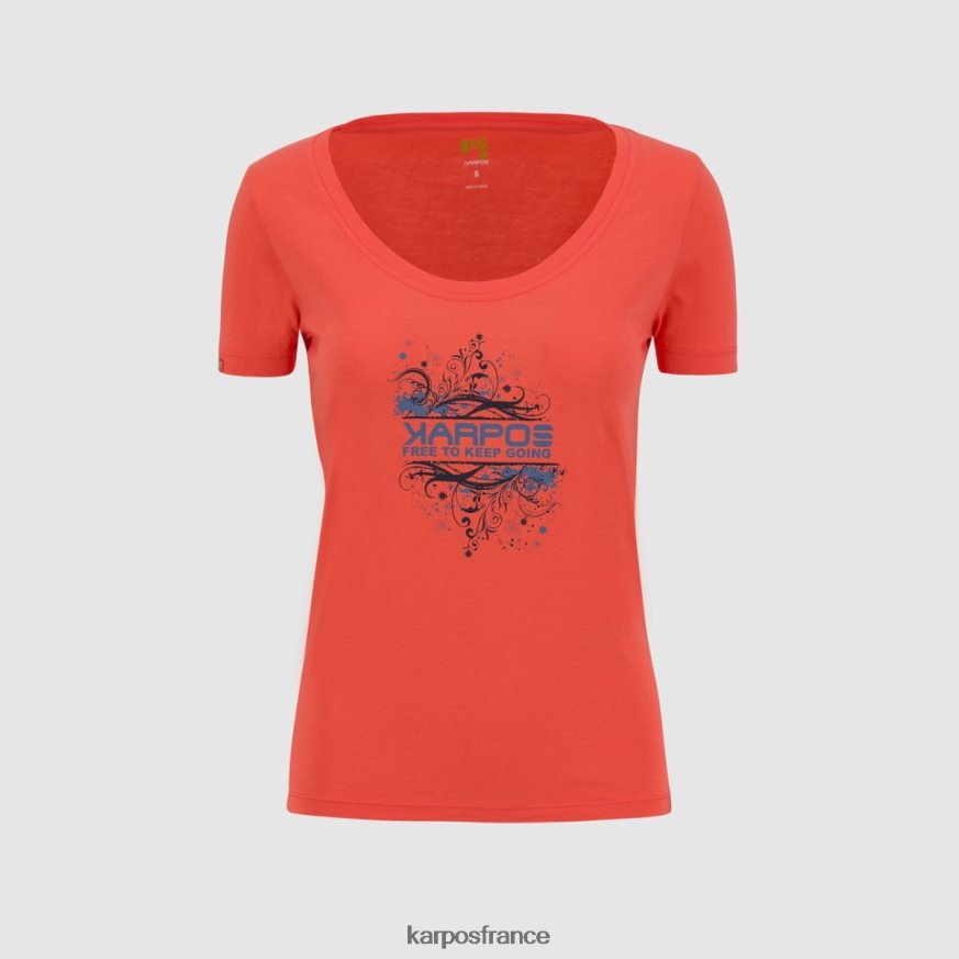 femmes Karpos corail chaud crocus avec t-shirt 28PL681333