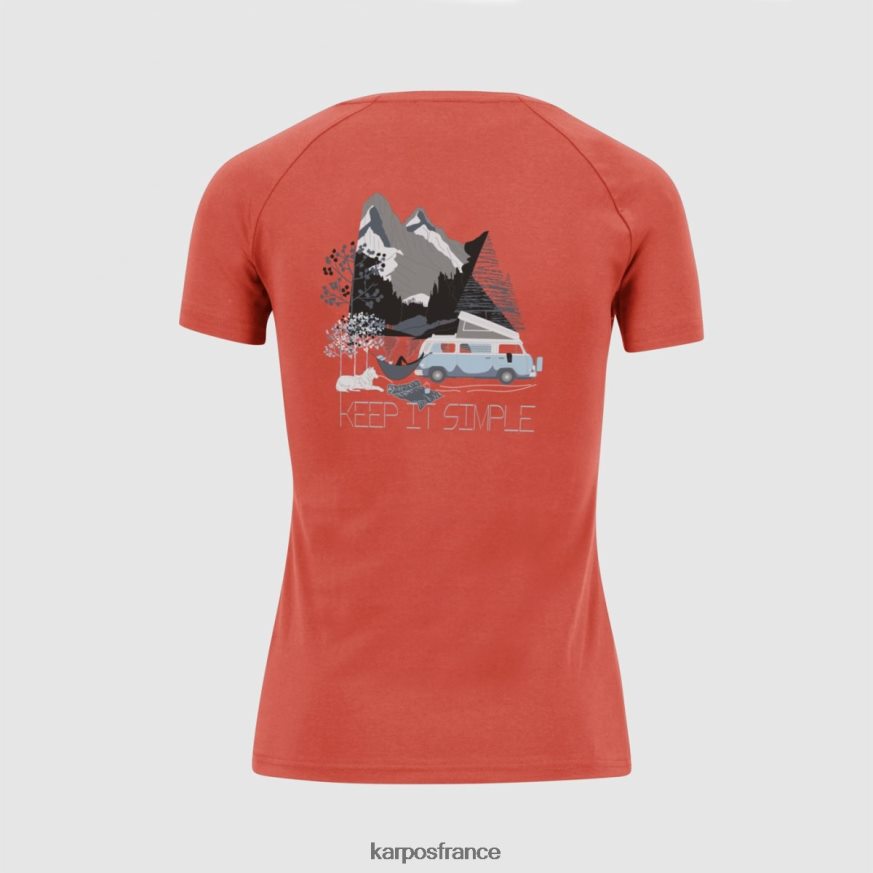 femmes Karpos corail chaud genzianella w t-shirt 28PL681366