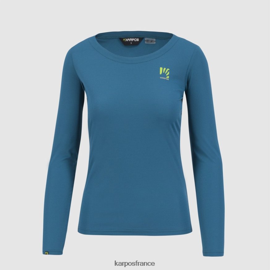 femmes Karpos corsaire/bleu adriatique/citron cu loma w jersey ls 28PL681311