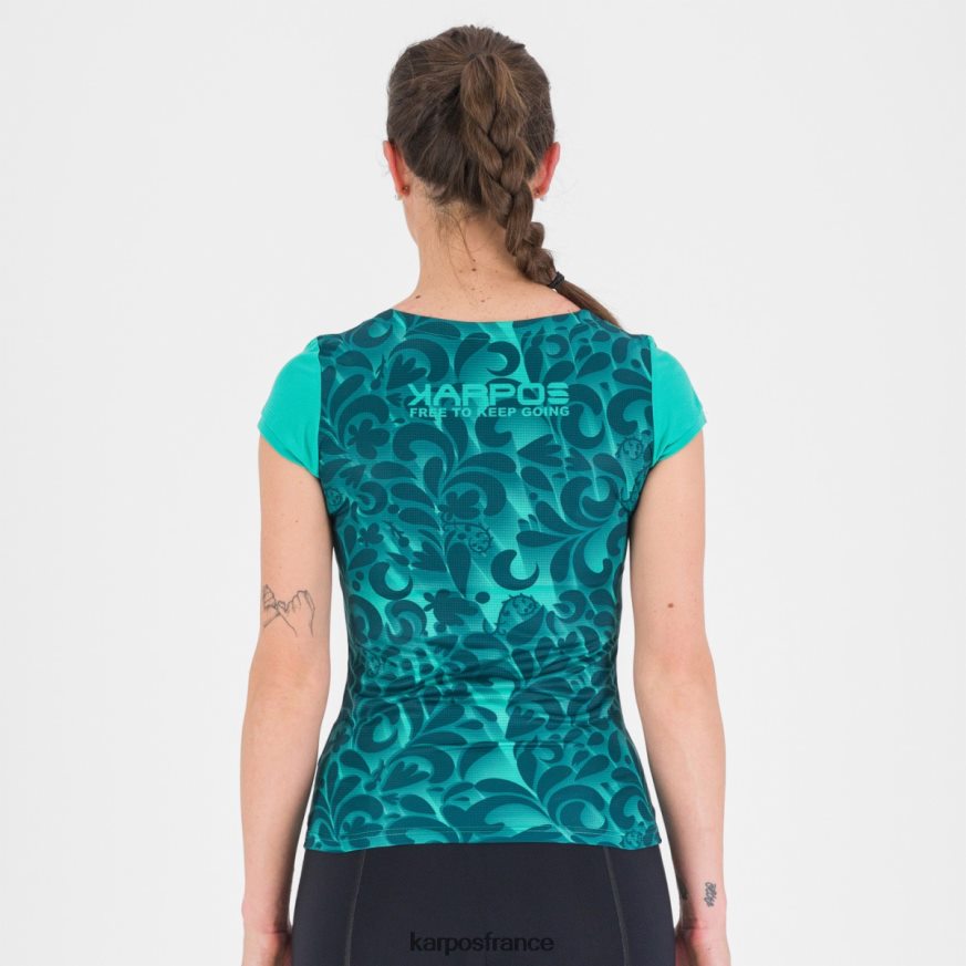 femmes Karpos oiseau bleu/bleu marocain jersey imprimé loma 28PL681307