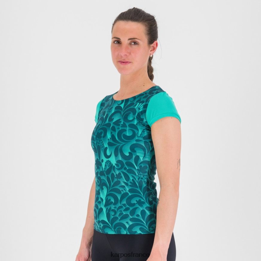 femmes Karpos piscine vert/refl.étang jersey imprimé loma 28PL681306