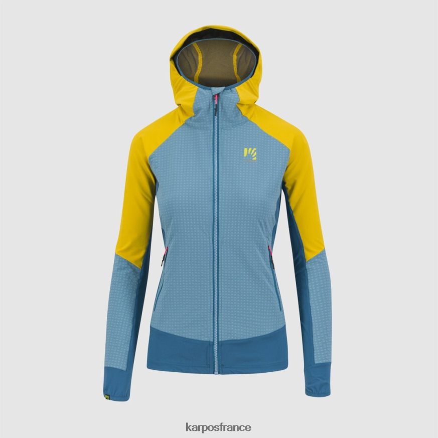 femmes Karpos bleu adriatique/citron curry/cors veste lede w 28PL681048