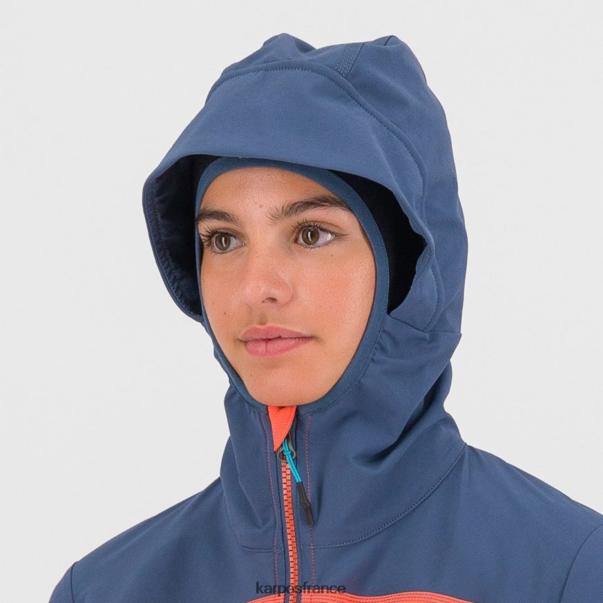 femmes Karpos corail chaud/indigo vintage parete w veste 28PL681097