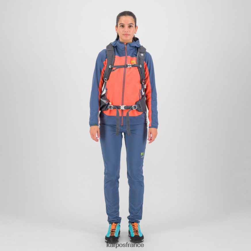 femmes Karpos corail chaud/indigo vintage parete w veste 28PL681097