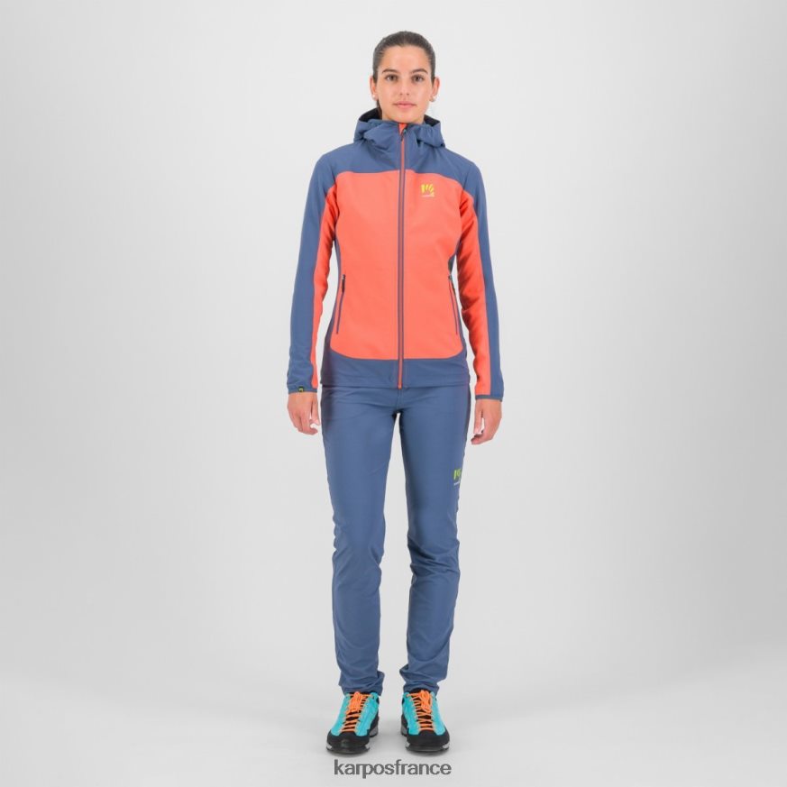 femmes Karpos corail chaud/indigo vintage parete w veste 28PL681097